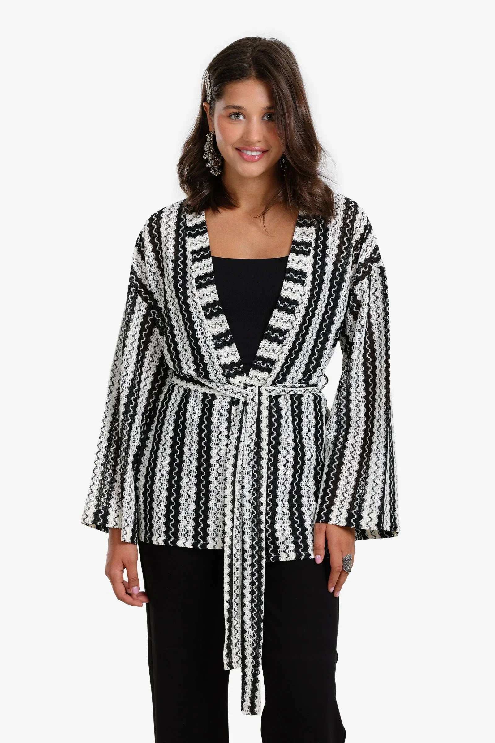 Clue - Striped Tencel Summer Cardigan 1
