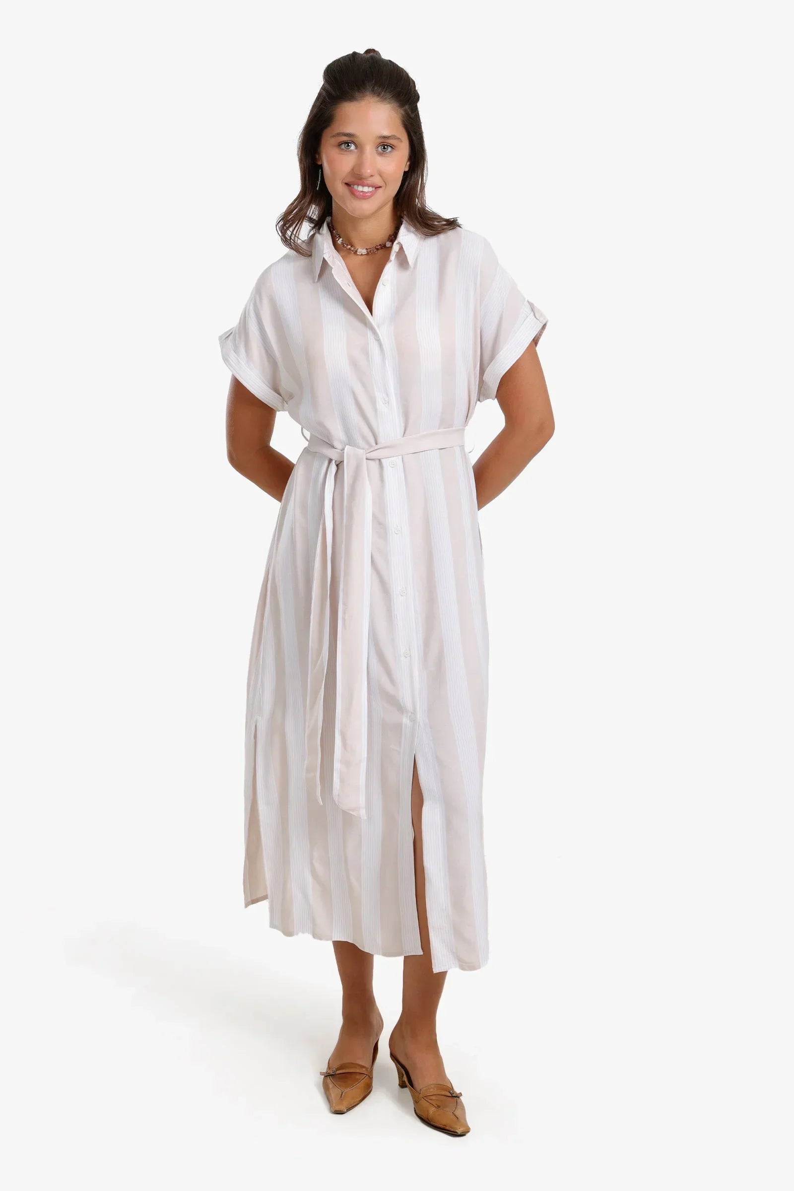 Clue - Voile Striped Shirt Dress 1