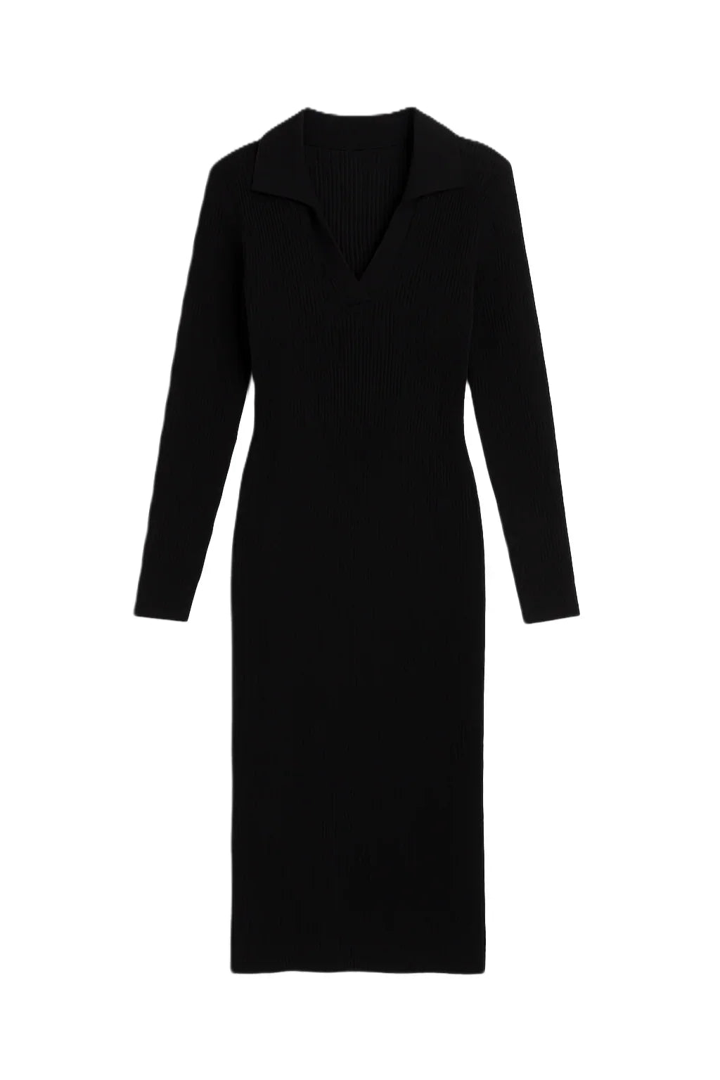 Clue - V-Neck Ribbed Dress 8