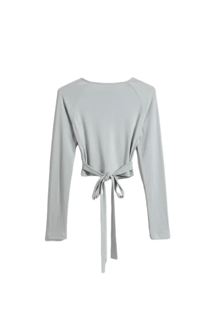 Clue - Tie-Back Wrap Lounge Top 6