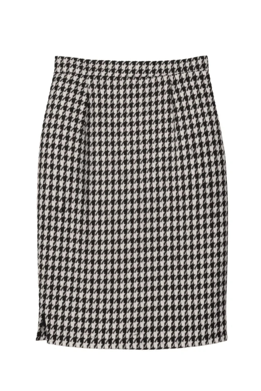 Houndstooth Pencil Skirt - Clue - Babazzaro