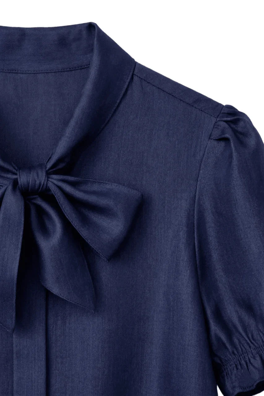 Bow Tie Ruffle Blouse - Clue - Babazzaro