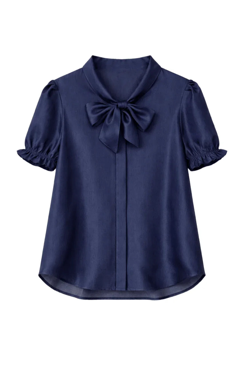 Bow Tie Ruffle Blouse - Clue - Babazzaro