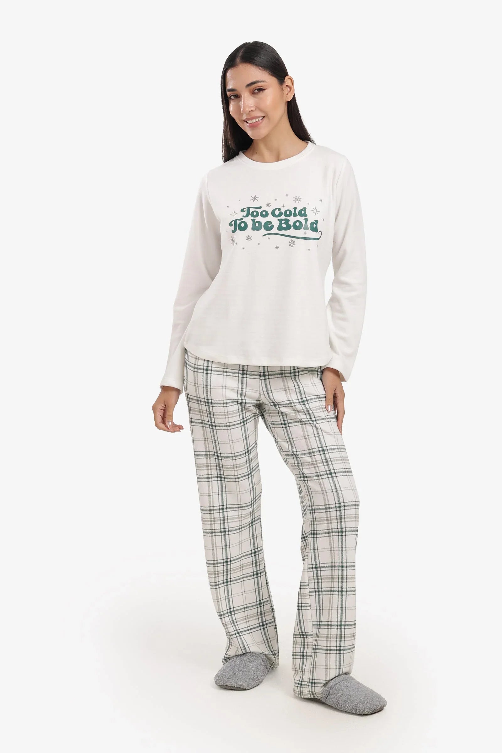 Carina - Pyjama Set with Plaid Pants 2