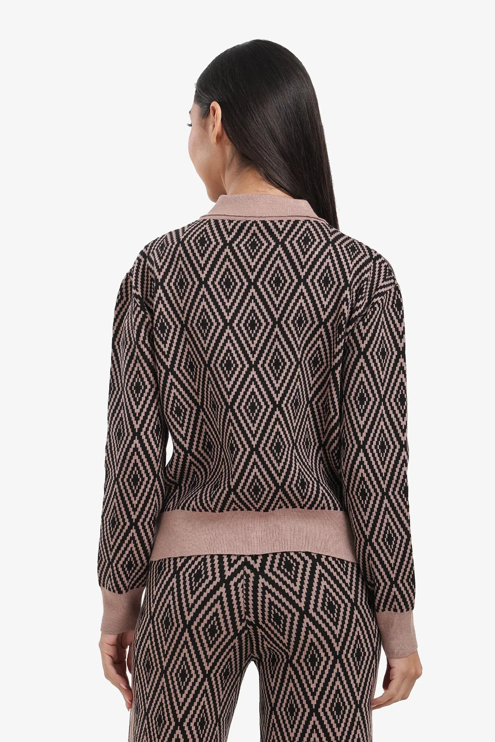 Carina - Diamond Pattern Lounge Cardigan 3