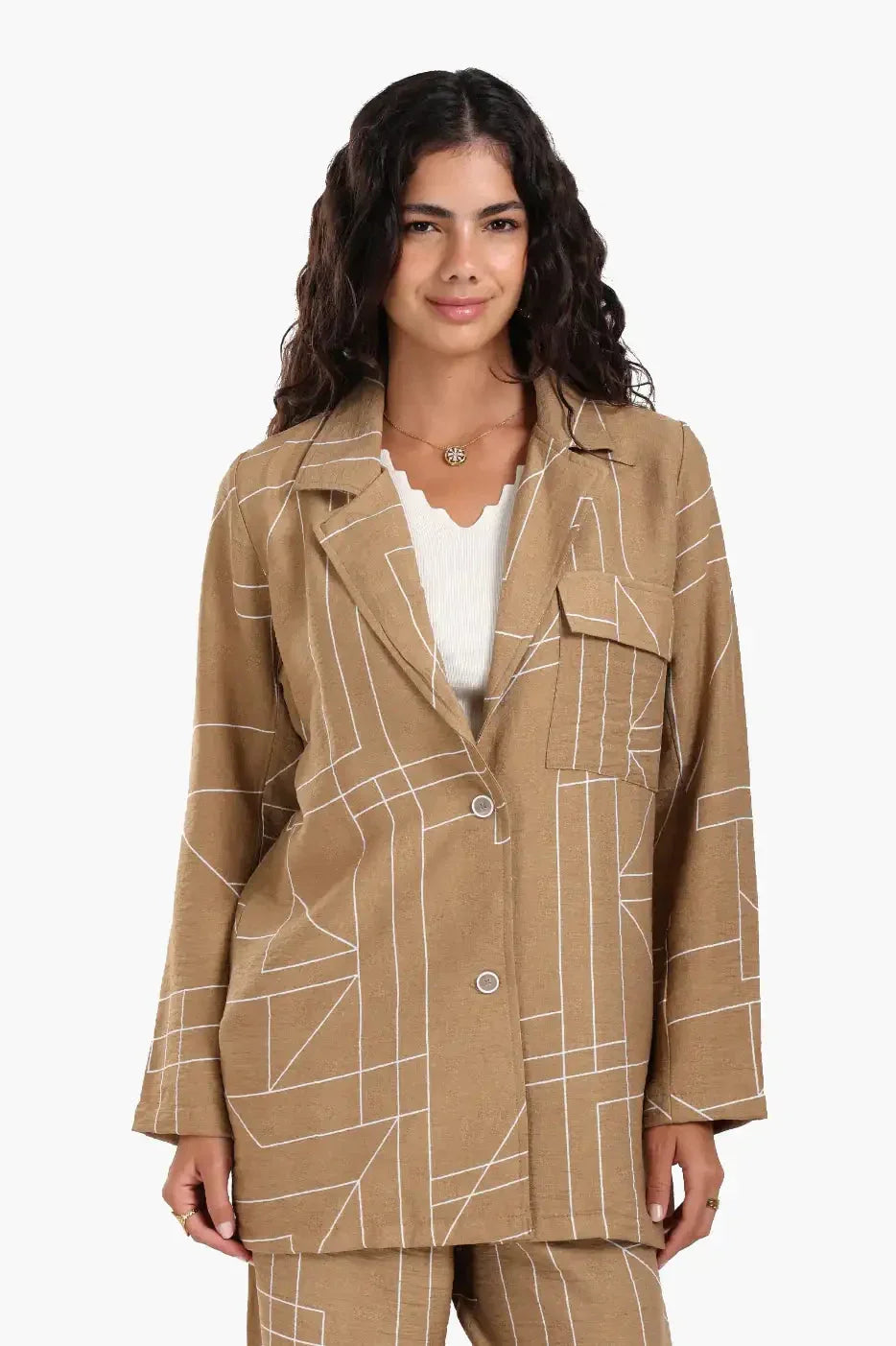 Carina - Linear Print Lounge Jacket 1