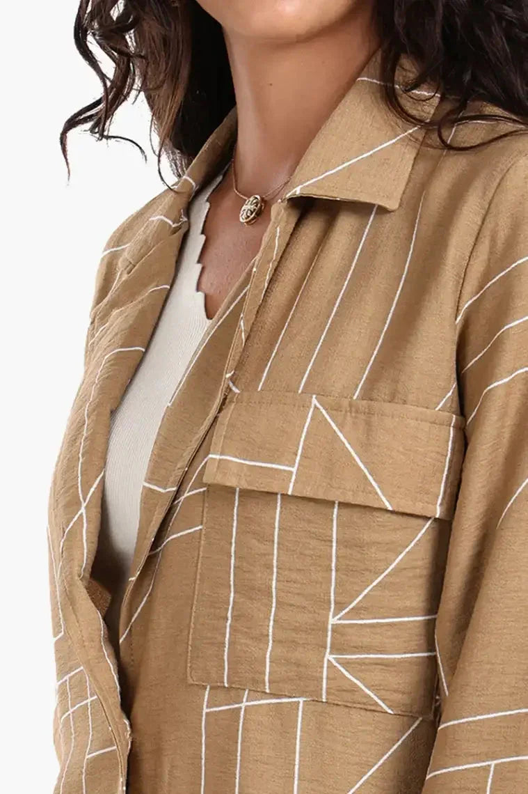 Carina - Linear Print Lounge Jacket 4