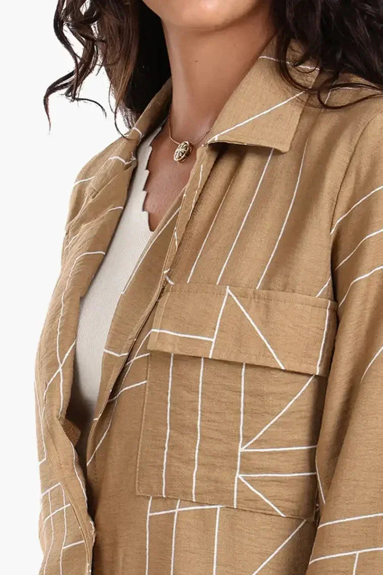 Carina - Linear Print Lounge Jacket 4