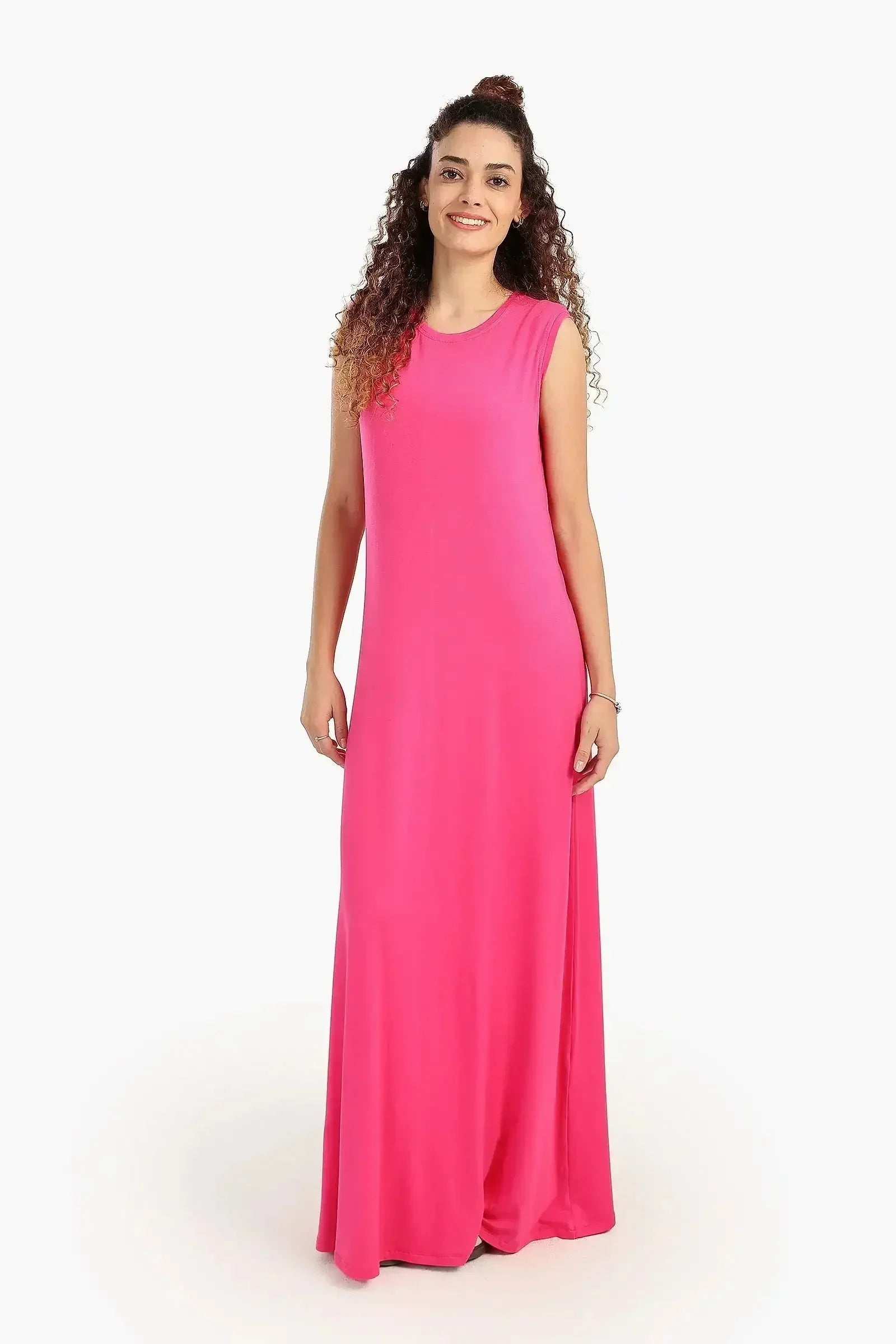 Carina - Viscose Solid Pattern Dress 1