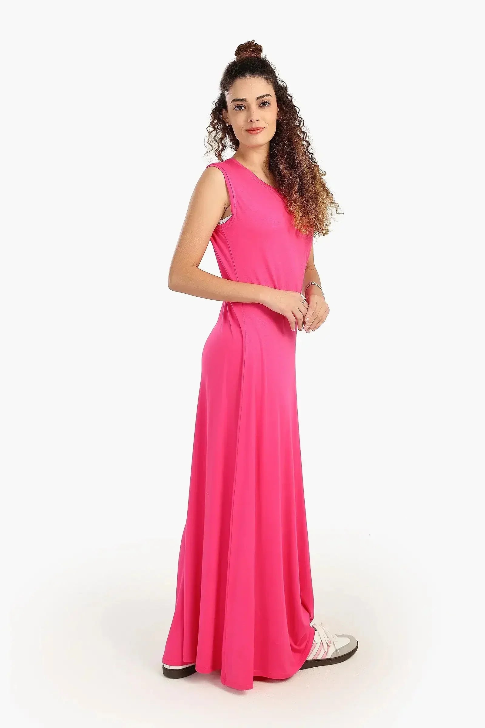 Carina - Viscose Solid Pattern Dress 2
