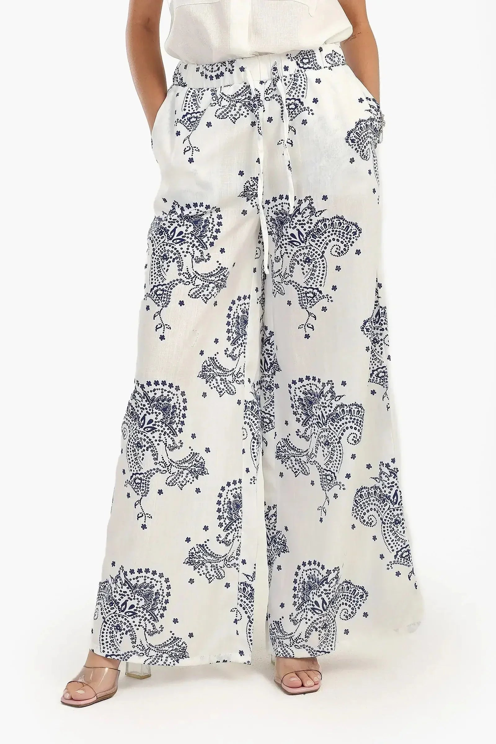 Carina - Pants with Blue Print 1