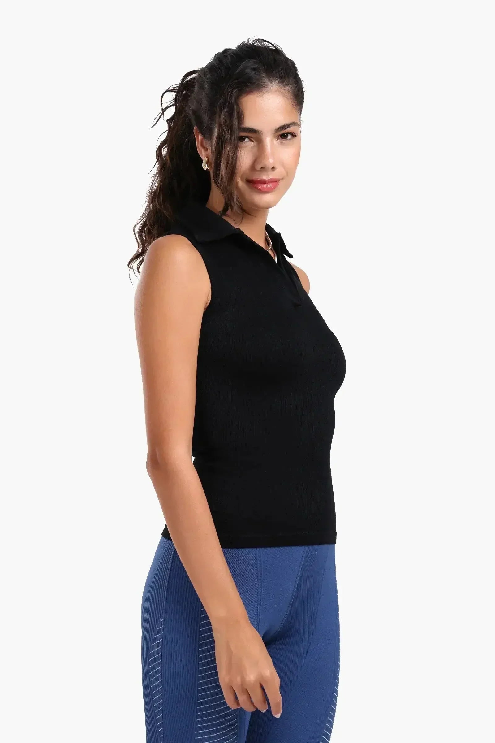 Carina - Seamless Polo Collar Top 19