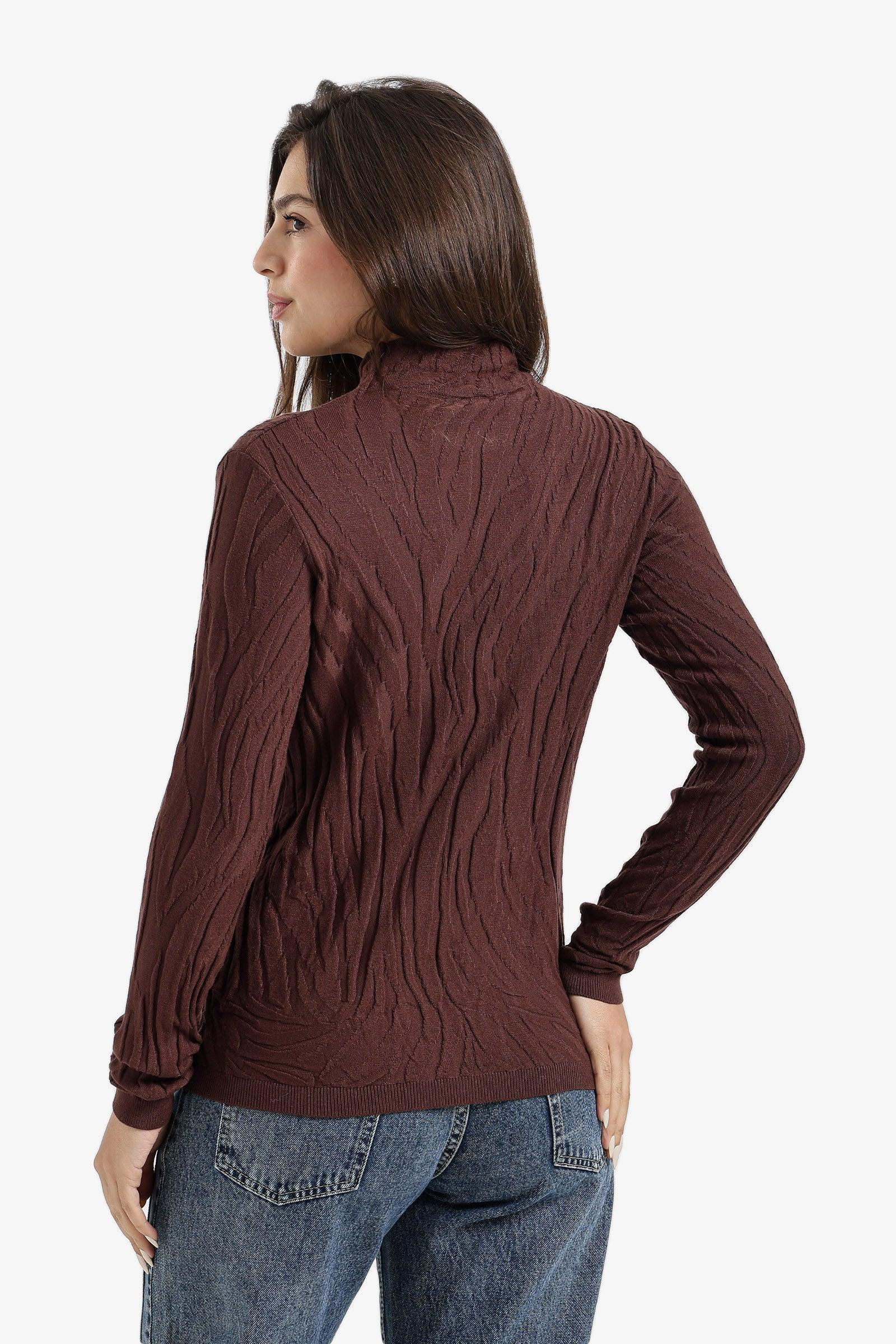 Carina - Textured Mock-Neck Pullover 2