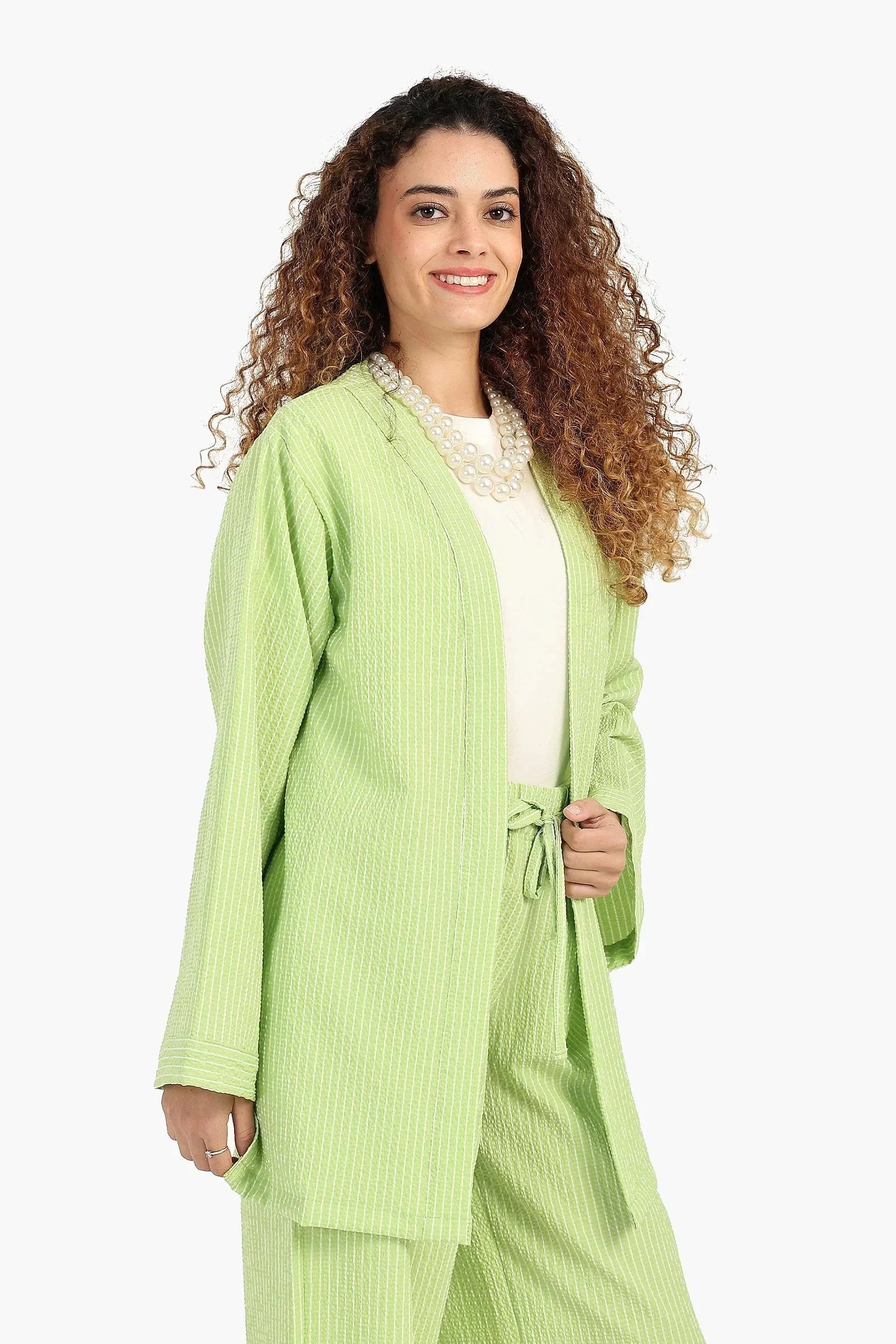 Carina - Striped Open Neckline Cardigan 4