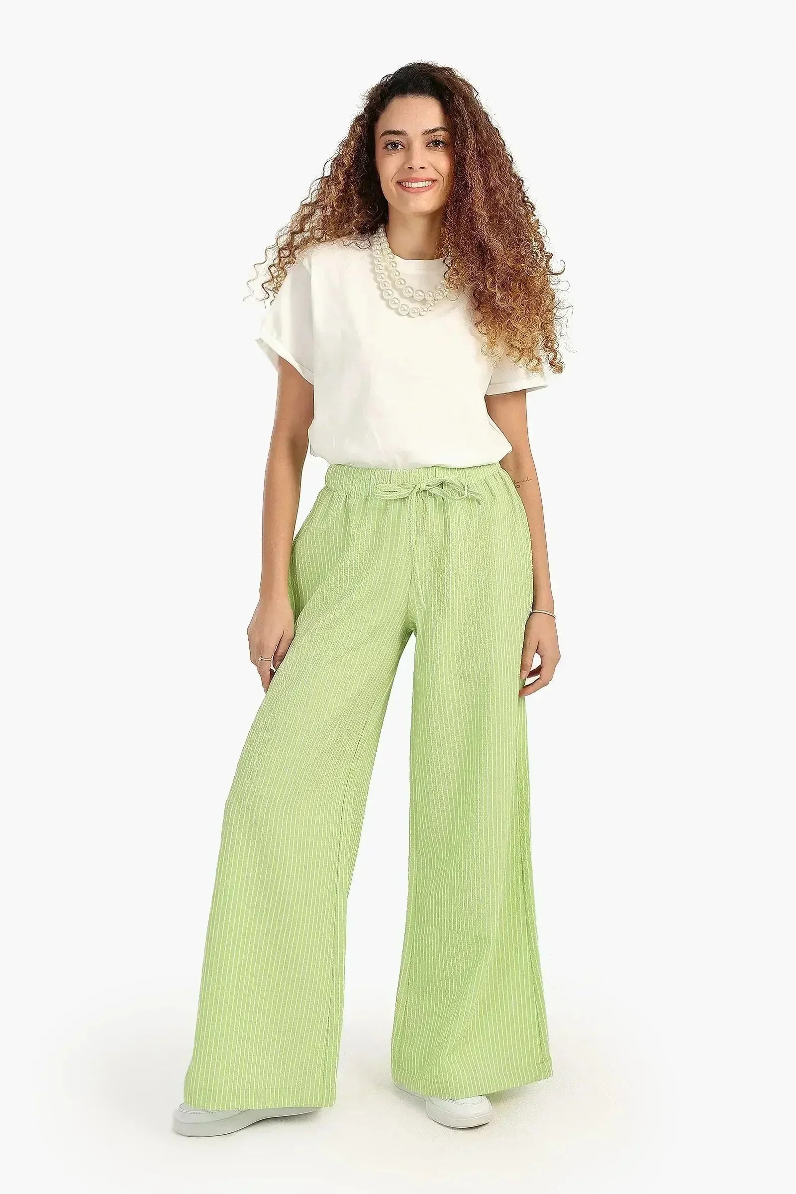 Carina - Comfy Striped Wide Leg Pants 9
