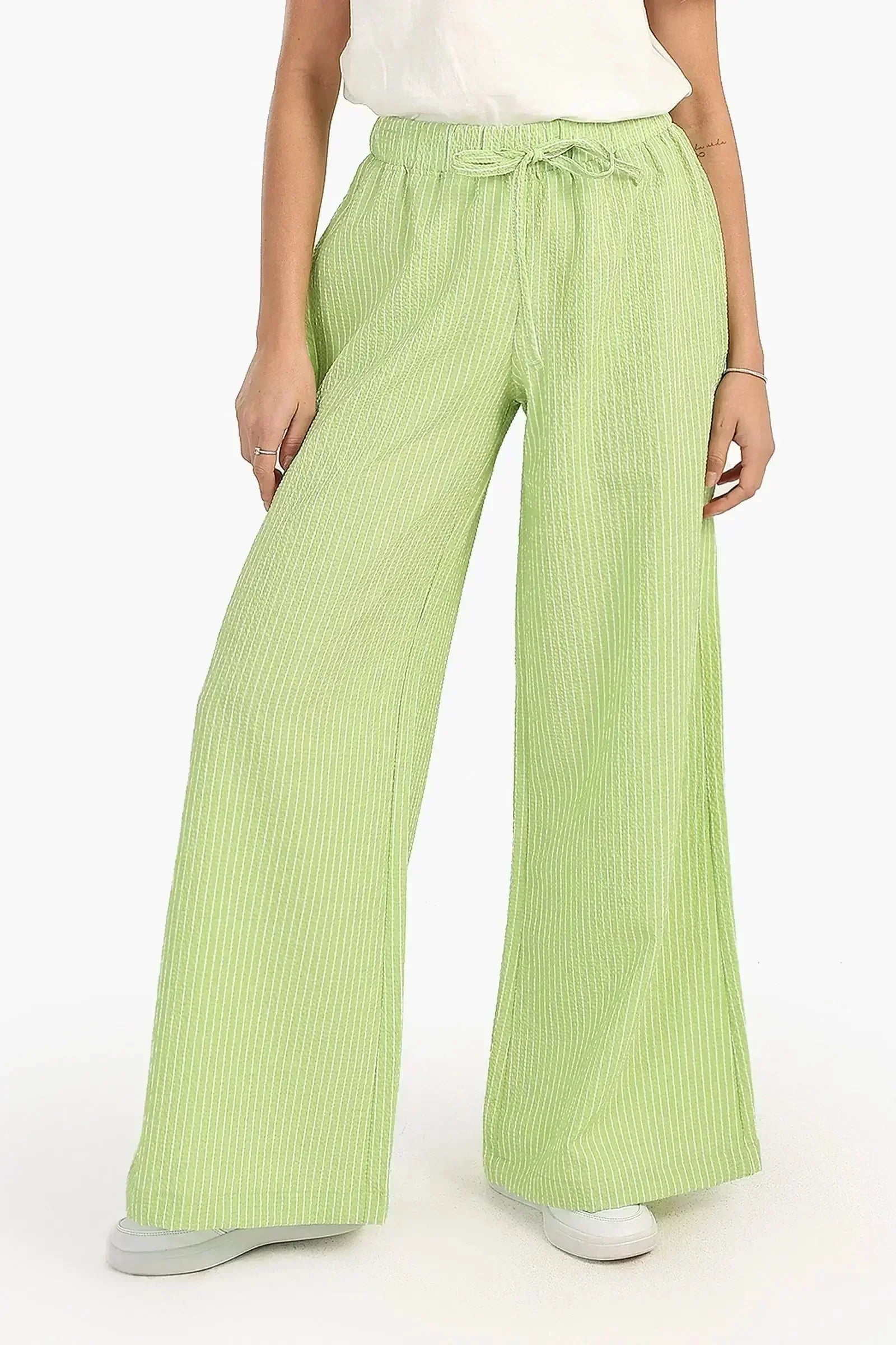 Carina - Comfy Striped Wide Leg Pants 4