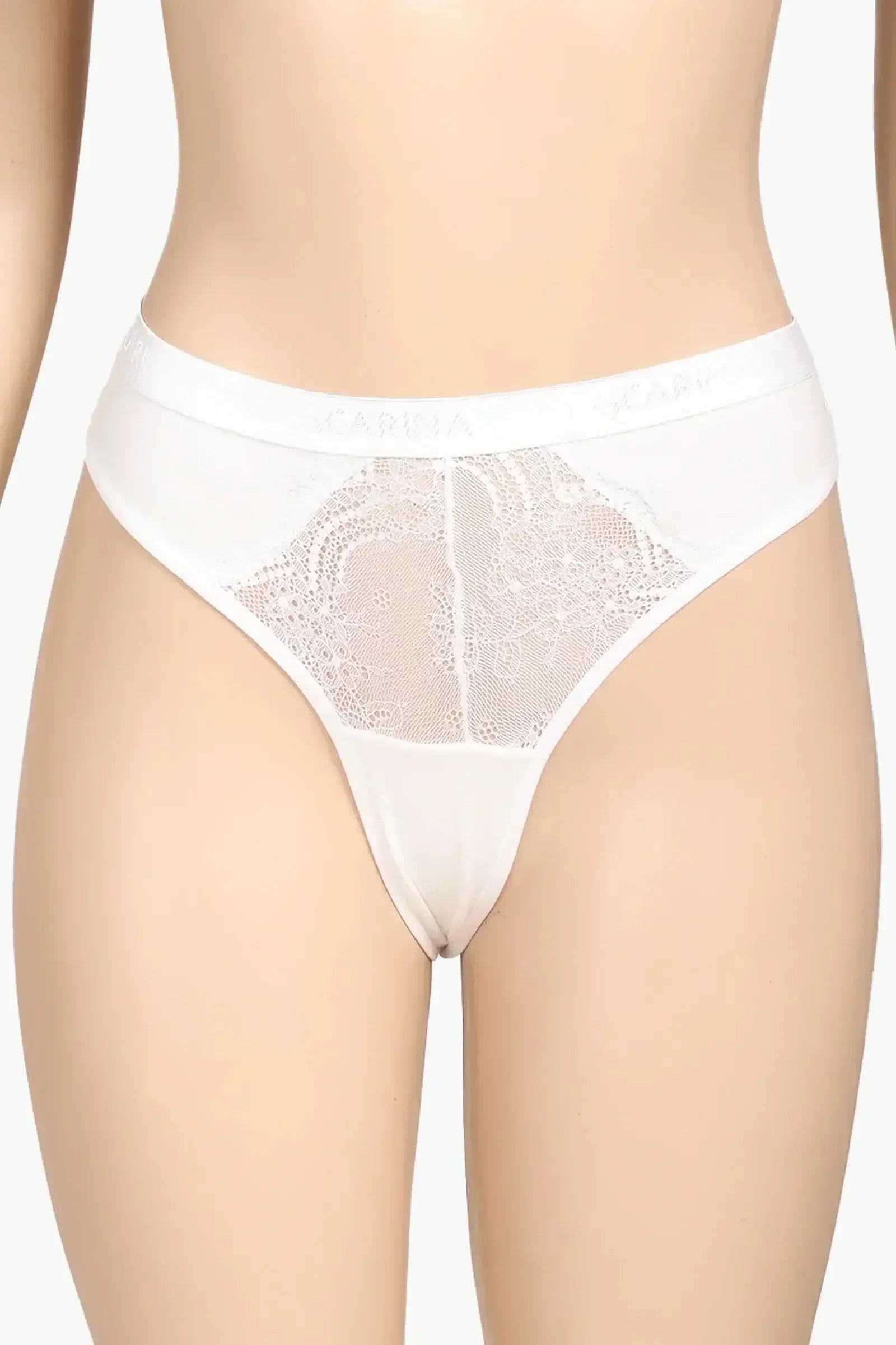 Carina - Cotton Lace Detail Thong 1