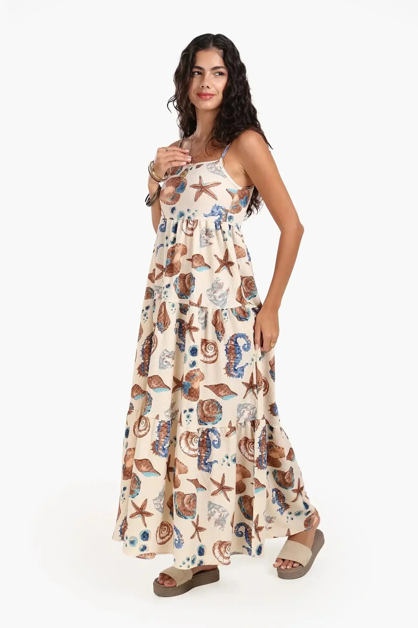 Carina - Seashell Tiered Beach Dress 1