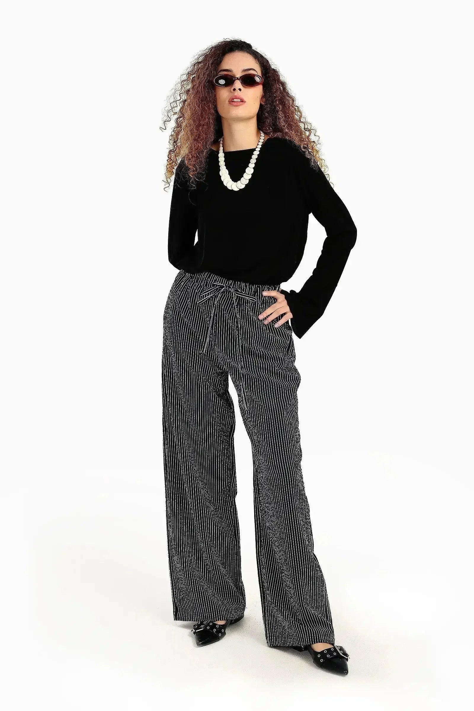 Carina - Black Blouse with Bell Sleeves 4