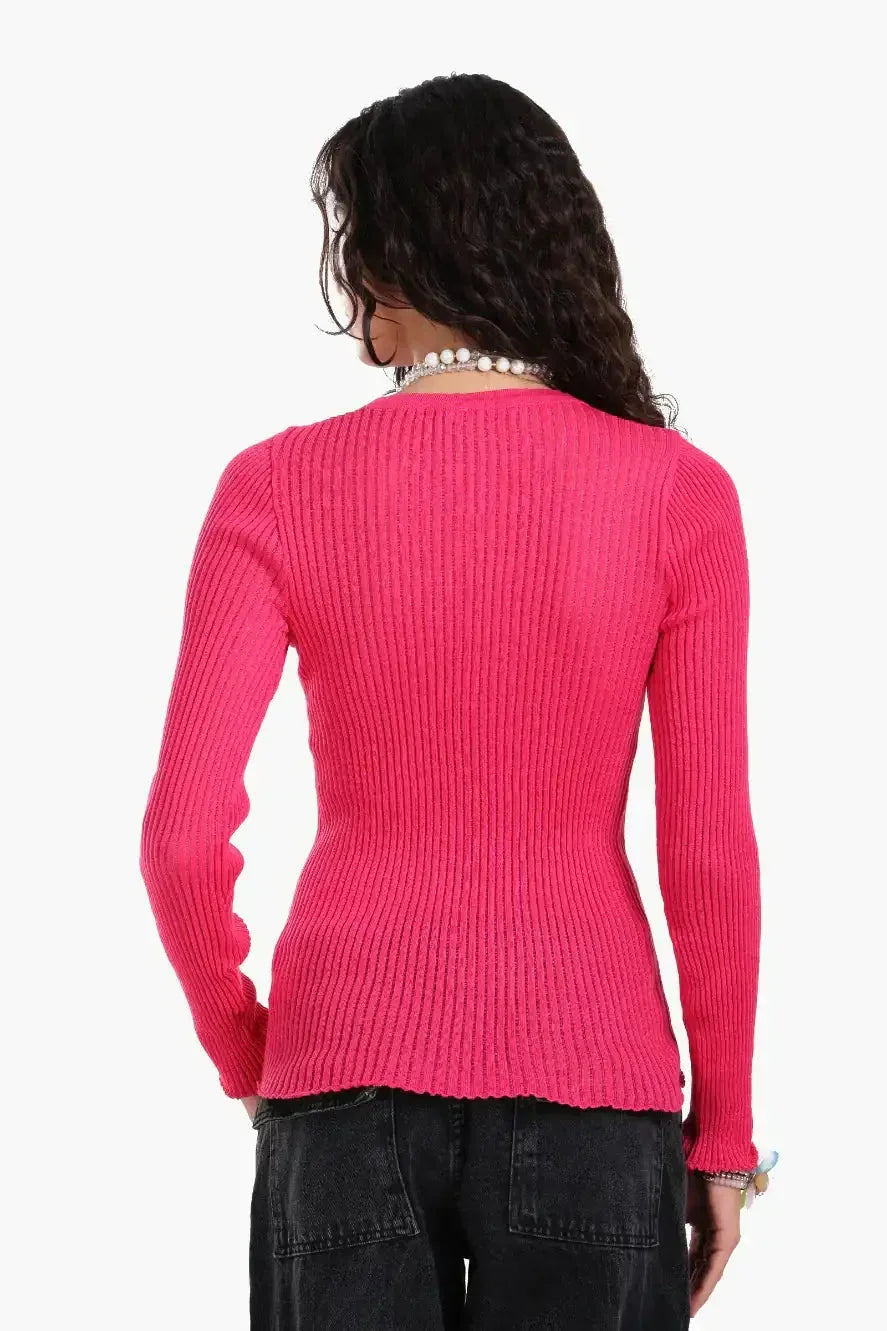 Carina - Frilled Hem Ribbed Top 3