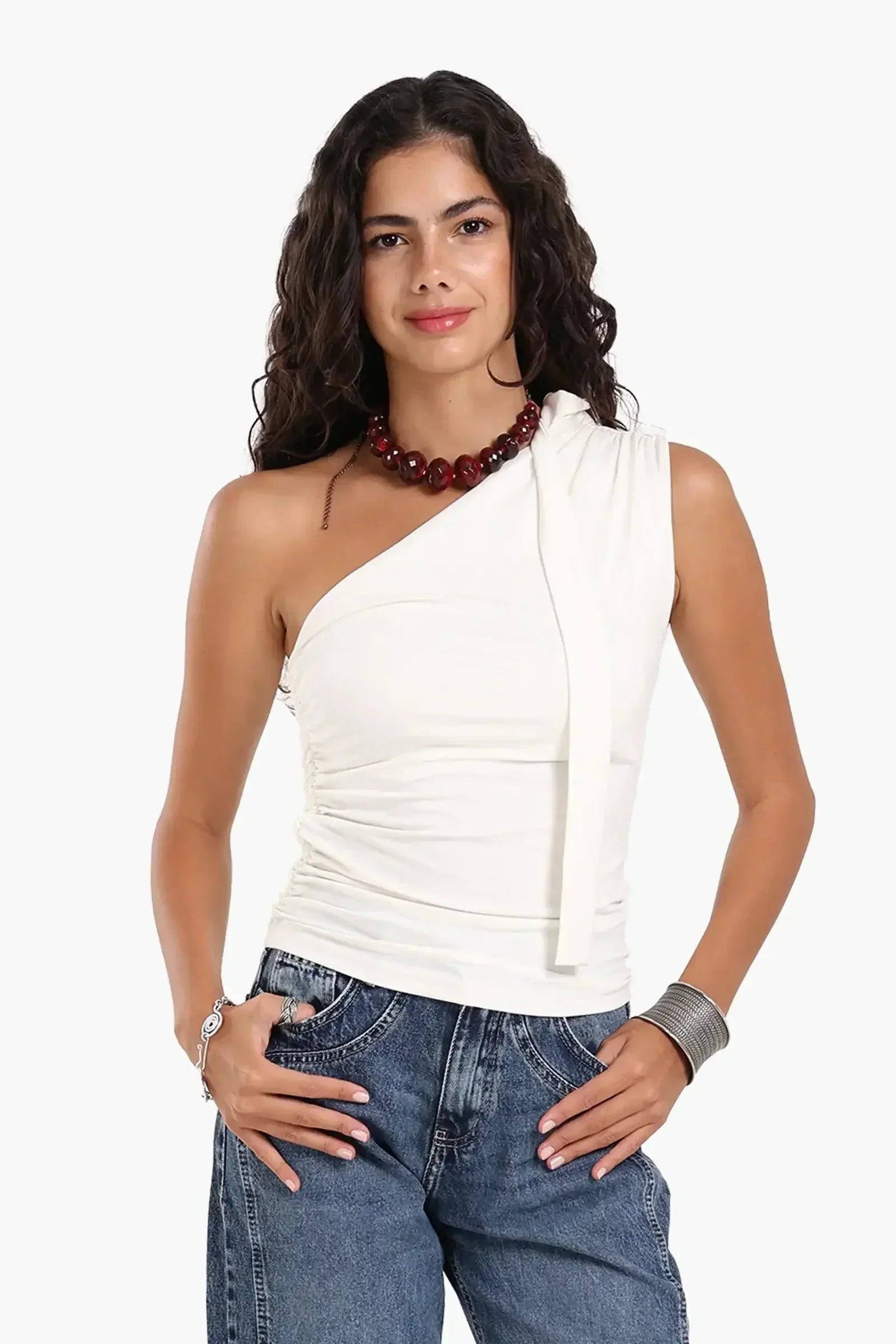 Carina - One Shoulder Ruched Top 9