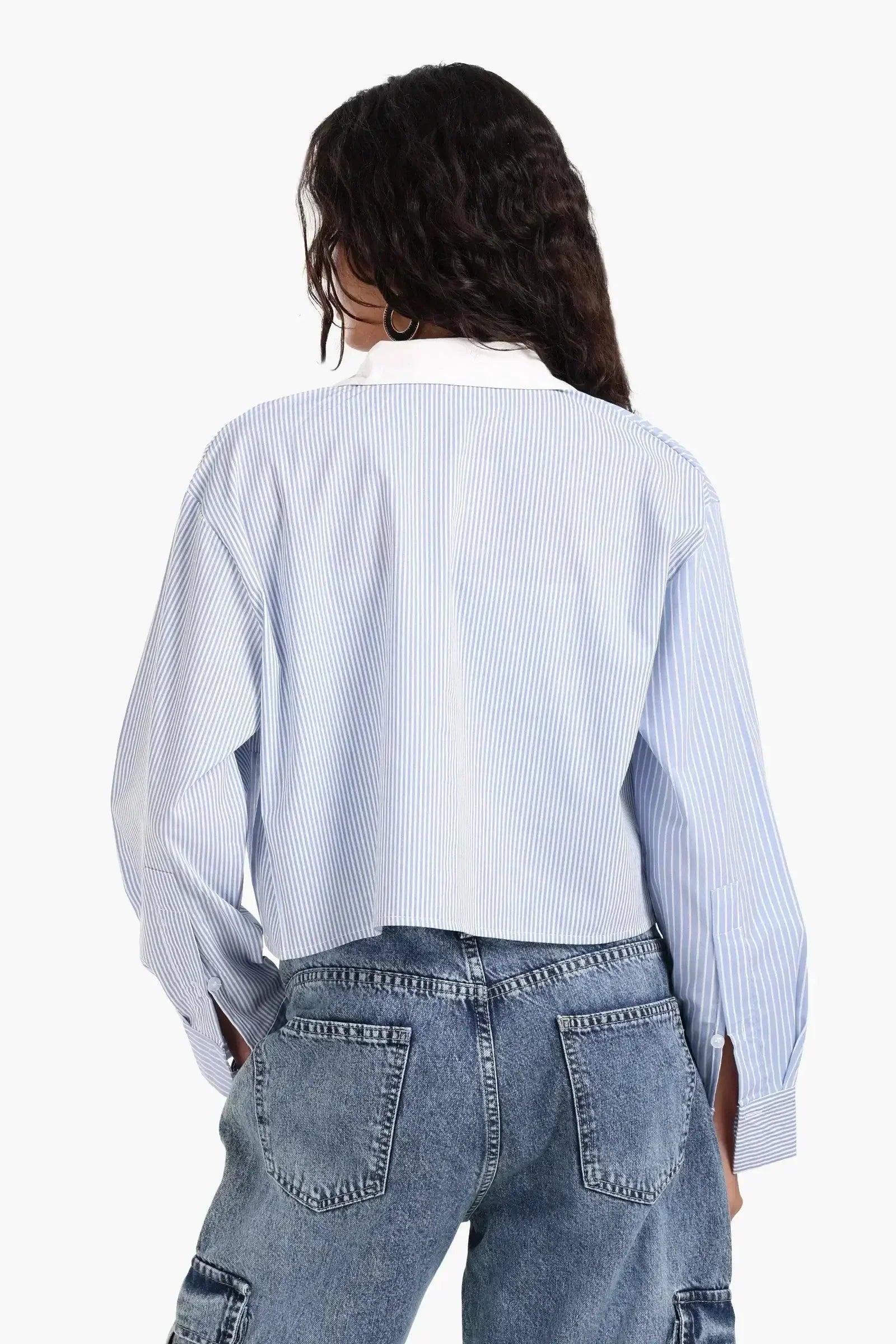 Carina - Blue and White Striped Shirt 3