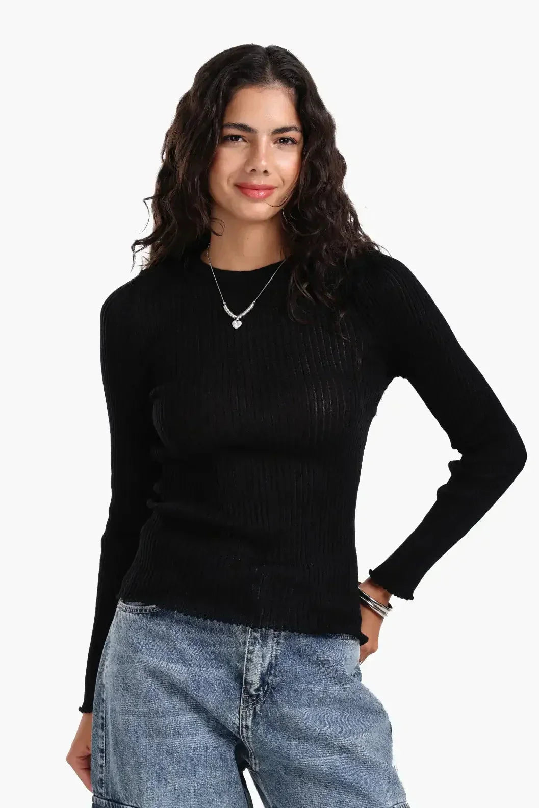 Carina - Frilled Hem Ribbed Top 5