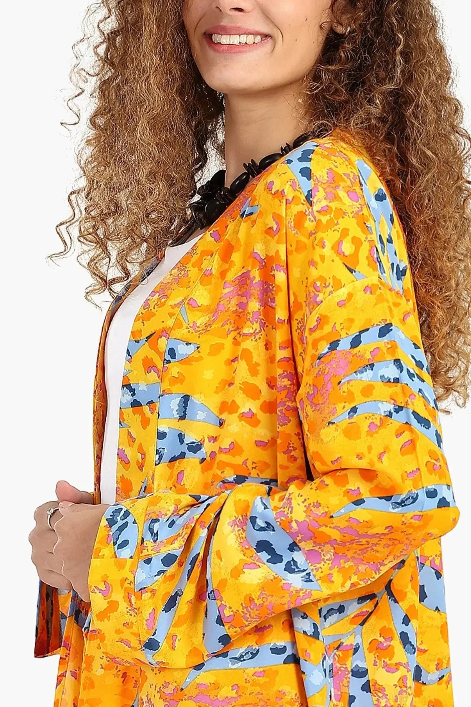 Carina - Printed Cardigan with Side Slits 4