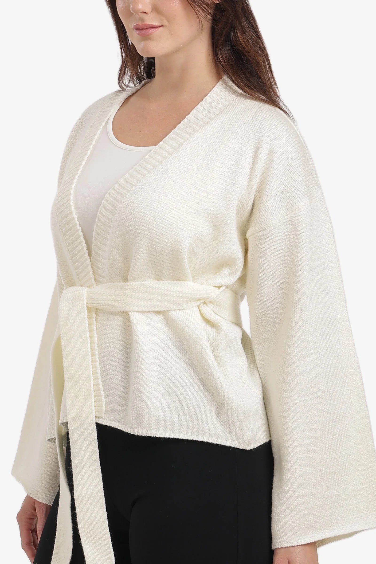 Carina - Ribbed-Trim Knit Cardigan 4