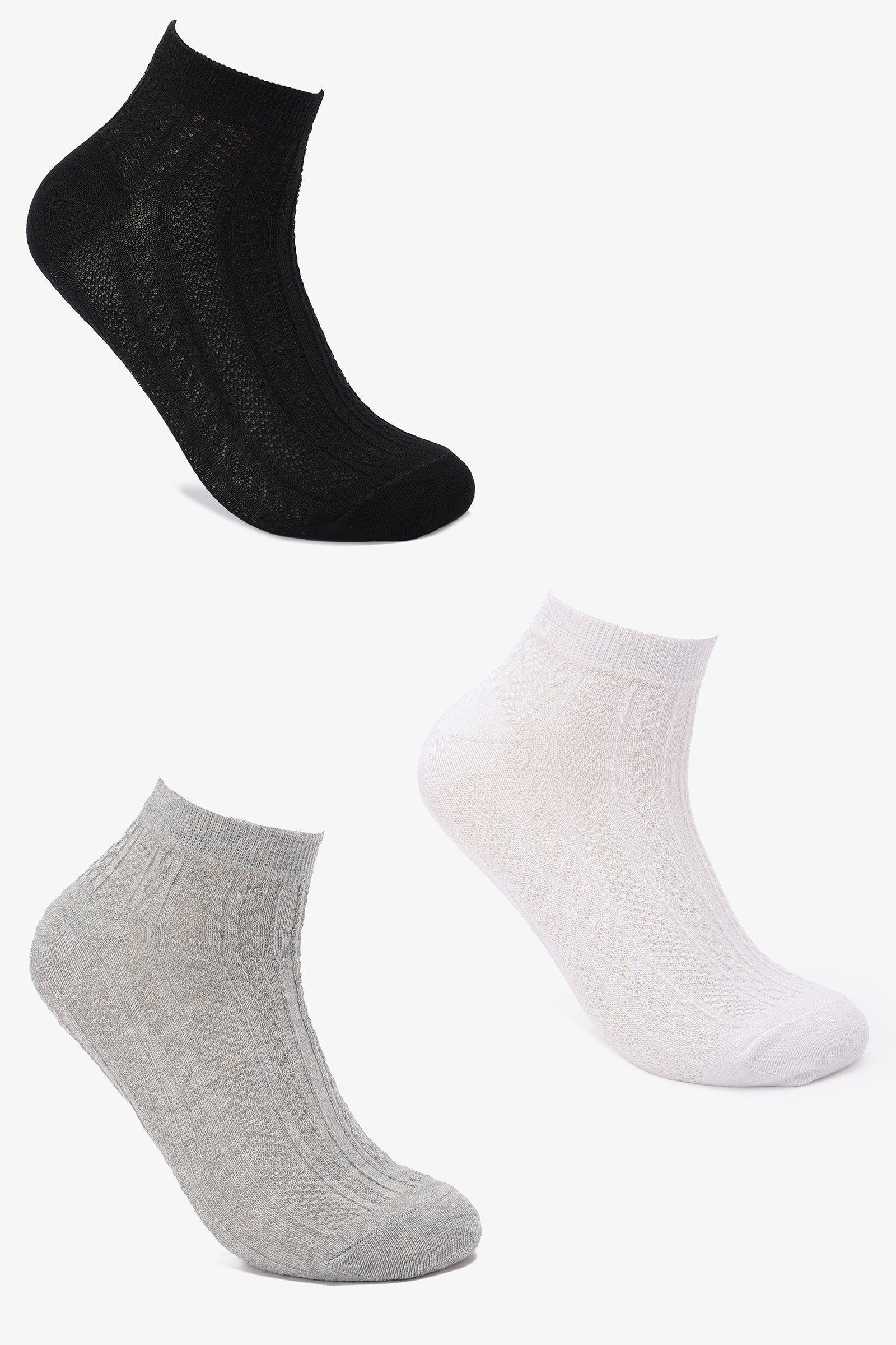 Clue - Textured Cotton Socks - 3 Pairs 2