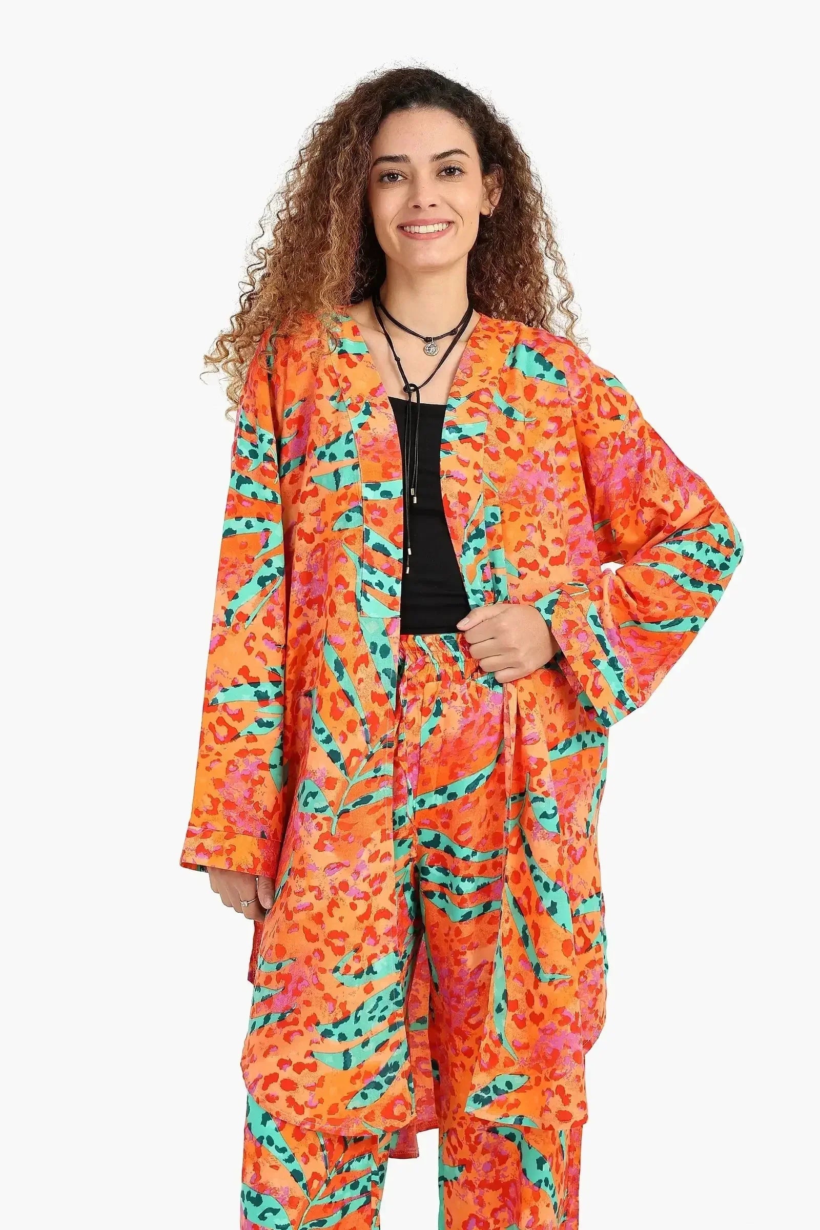 Carina - Printed Cardigan with Side Slits 5