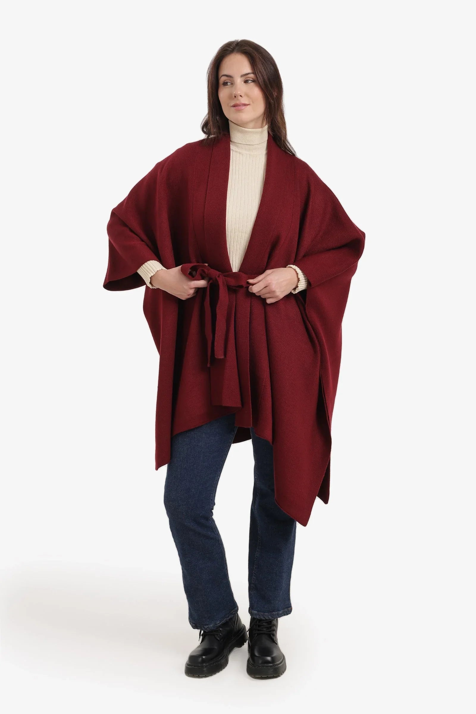 Carina - Asymmetrical Knit Poncho 1