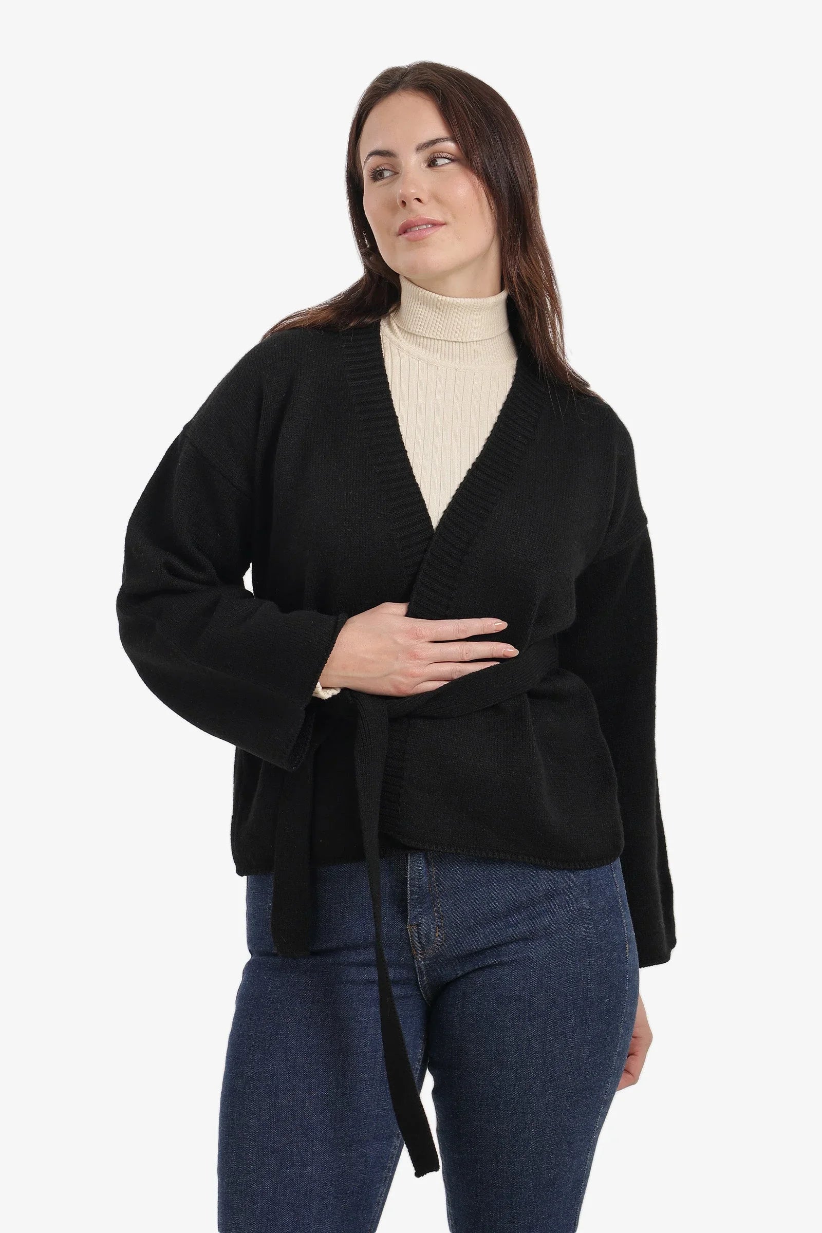Carina - Ribbed-Trim Knit Cardigan 5