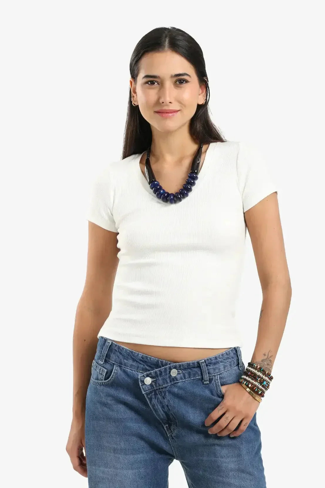 Carina - Ribbed V-Neck Fitted Top 16