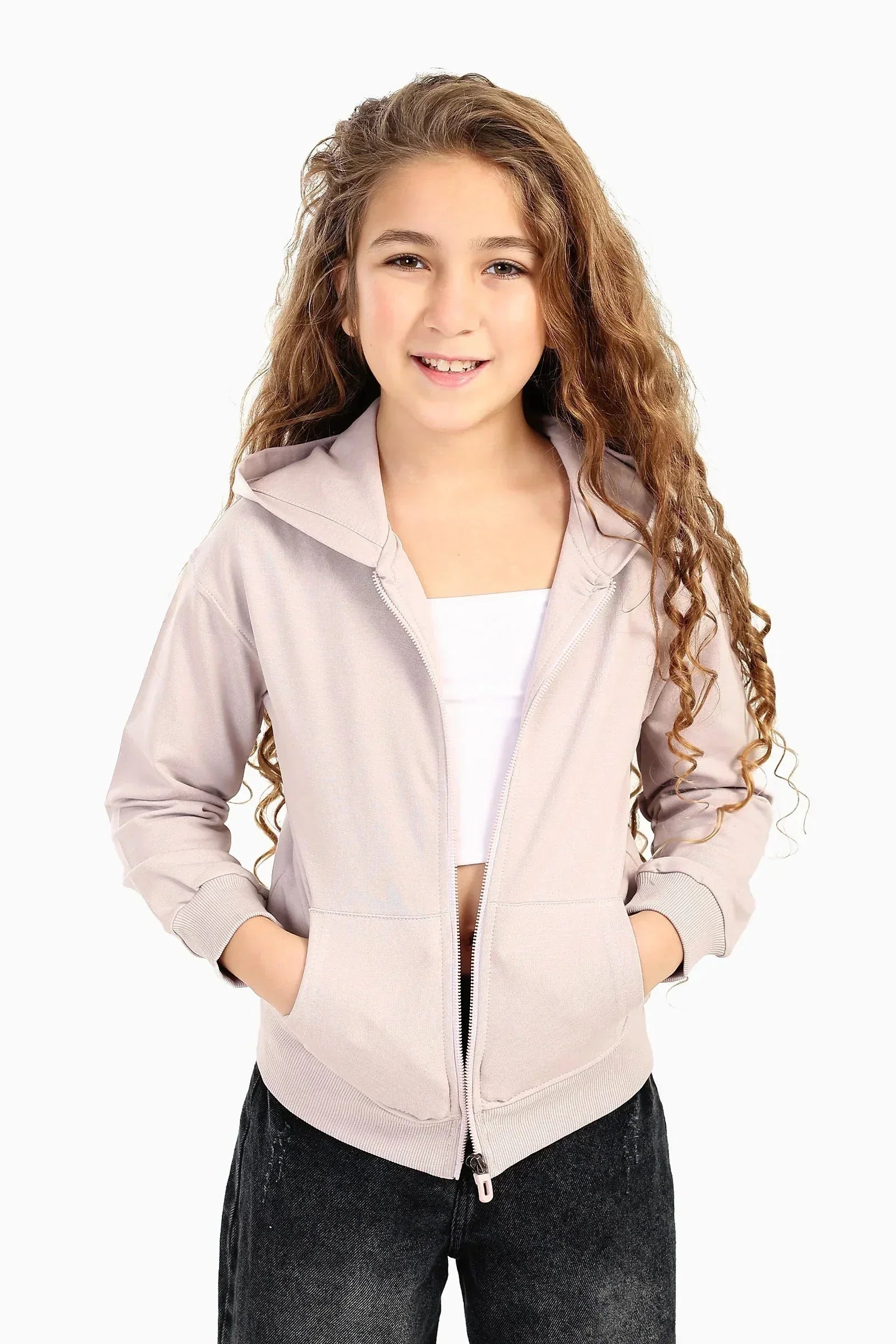 Carina - Girly Hooded Zip-Up Sweatshirt 1