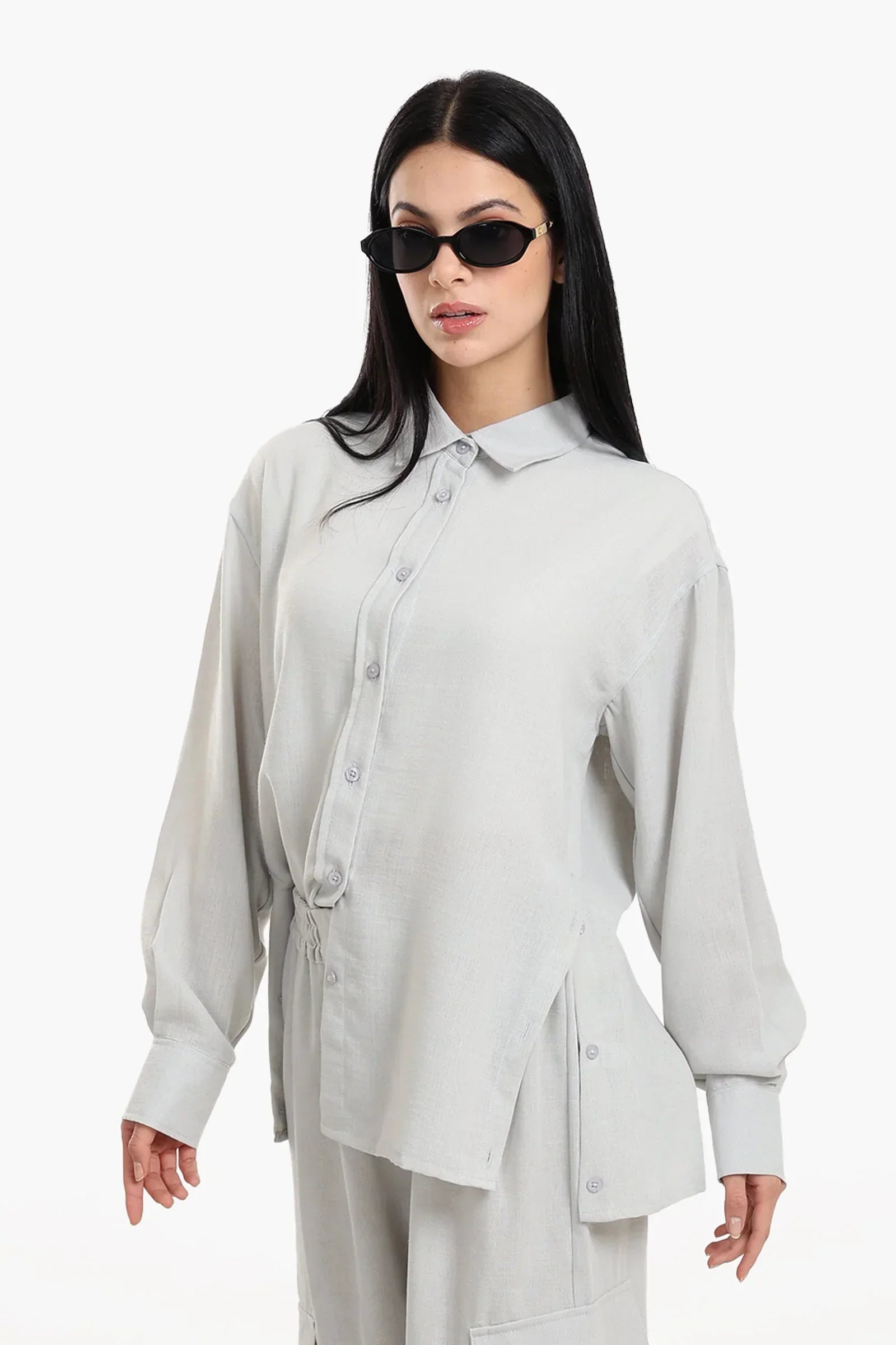 Clue - Lounge Shirt with Buttoned Slit 5