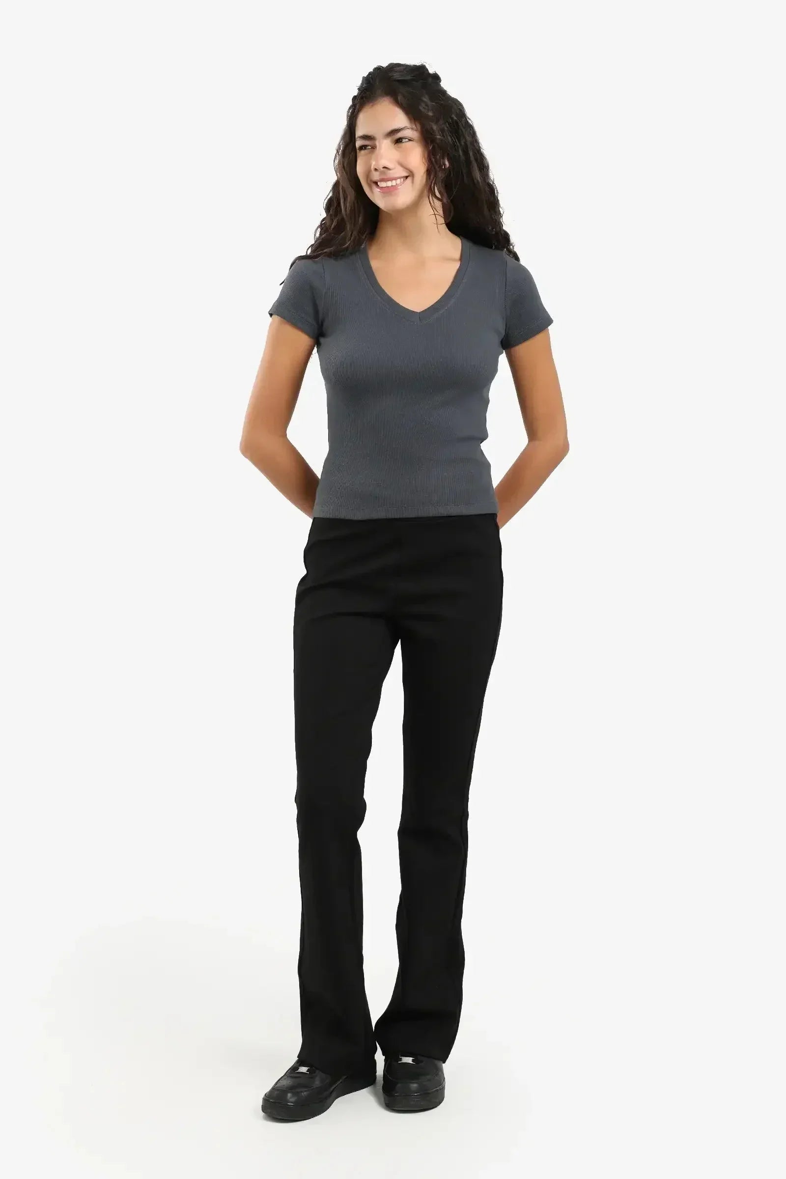 Carina - Ribbed V-Neck Fitted Top 13