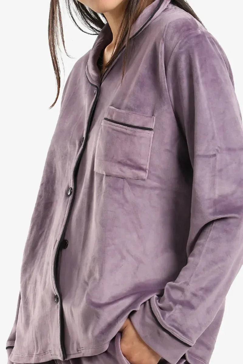 Carina - Piping Velvet Pyjama Set 9