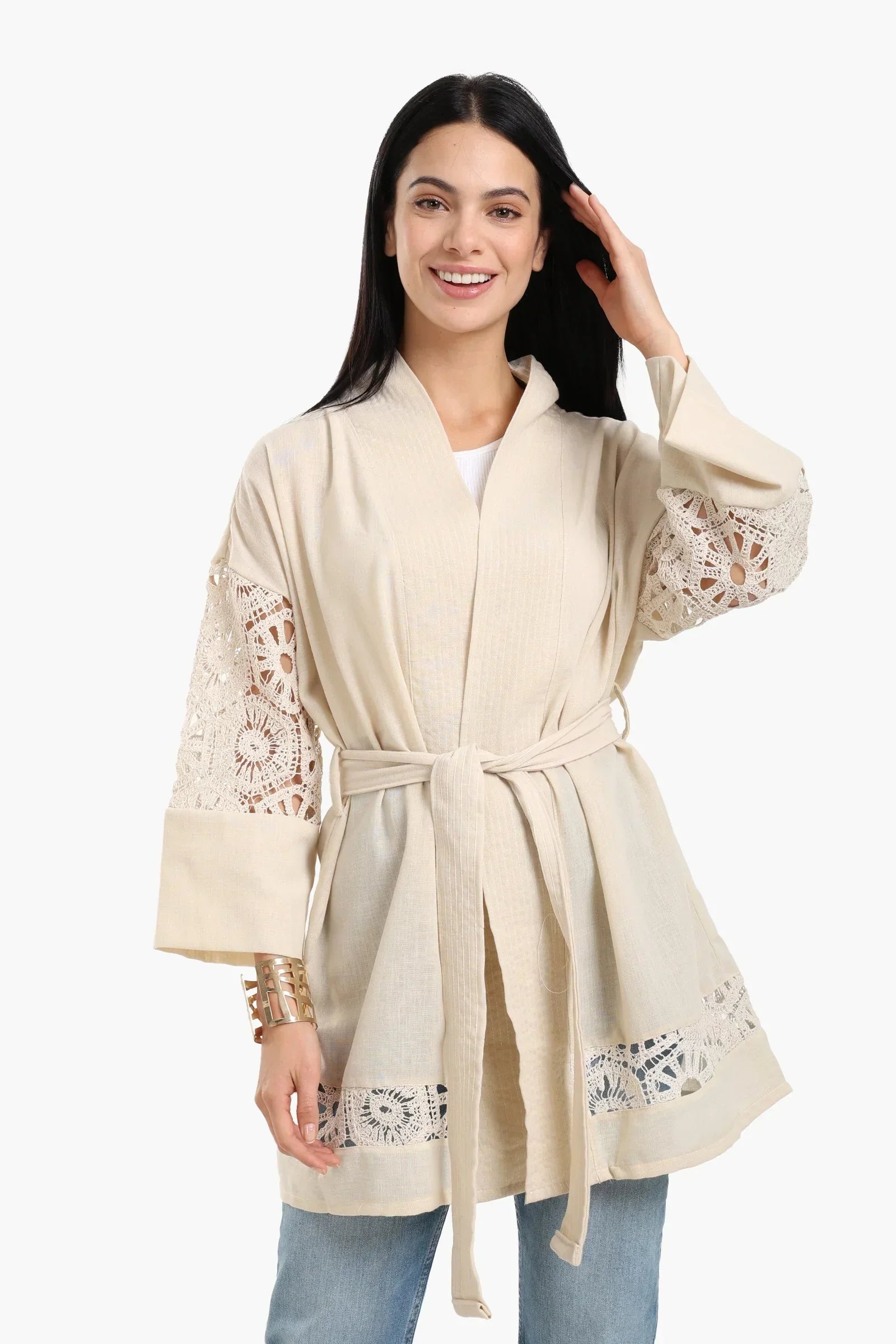 Clue - Light Beige Lace Cardigan 2