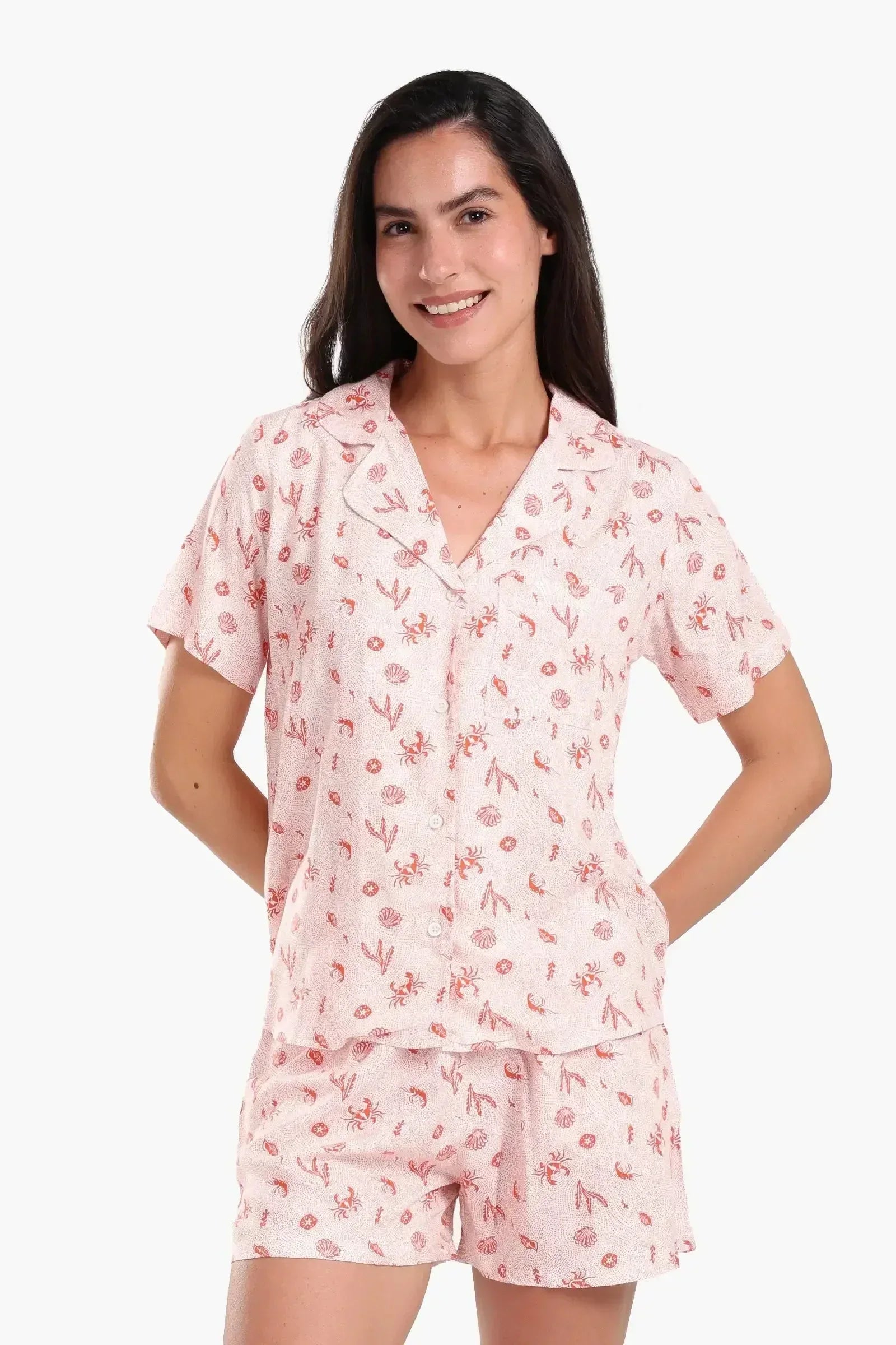 Carina - Crab & Shells Viscose Pyjama Set 2