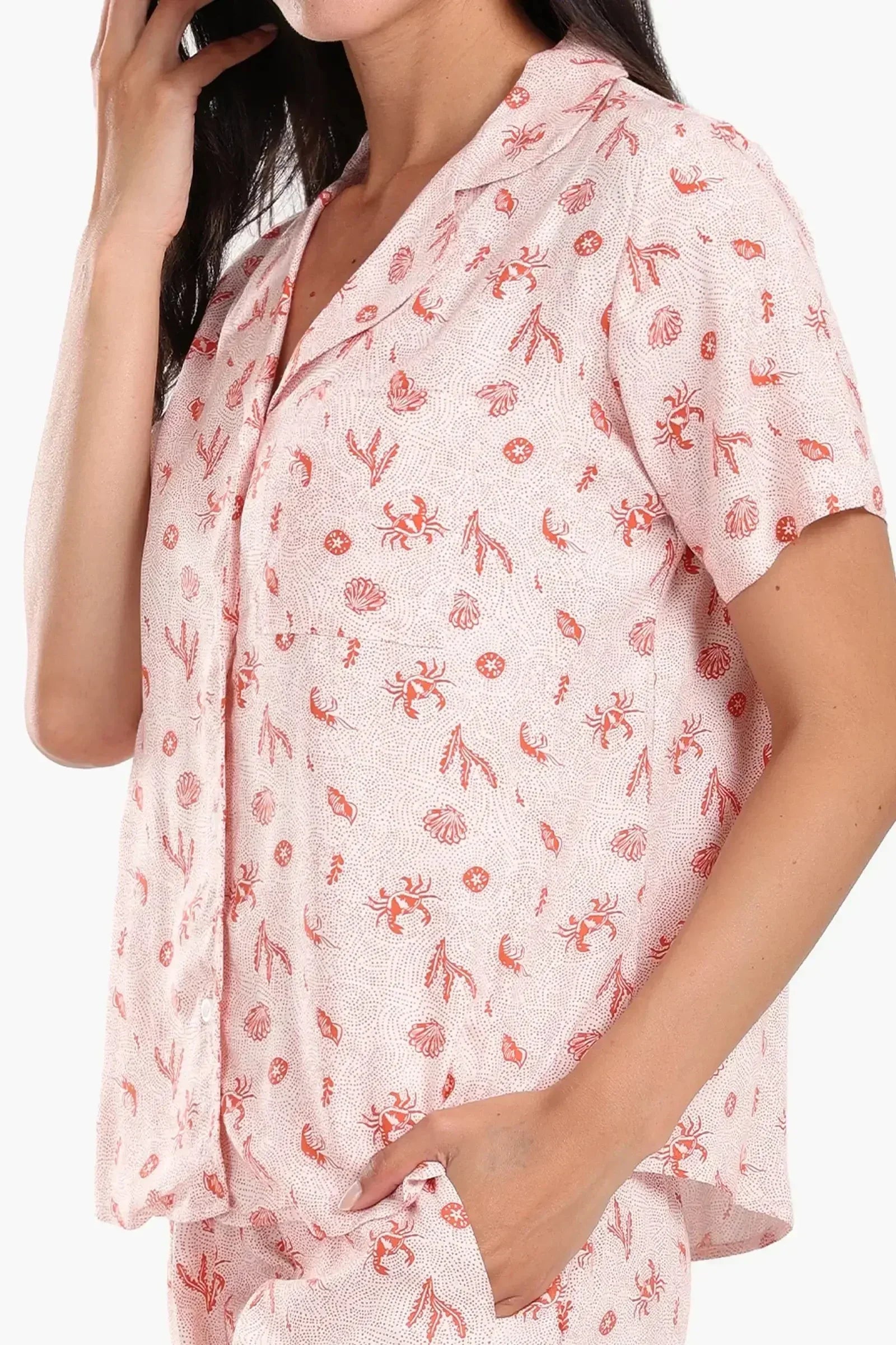 Carina - Crab & Shells Viscose Pyjama Set 1