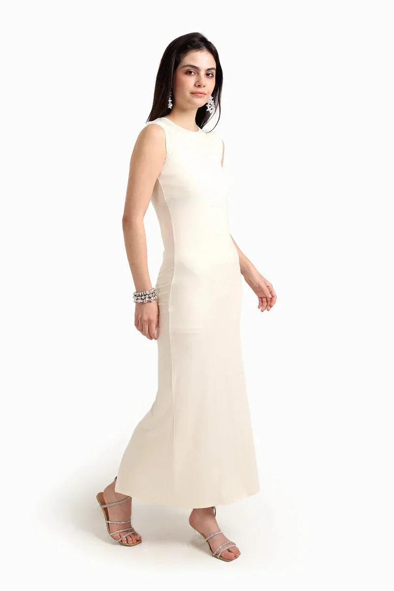 Sleeveless Dress with Back Slit - Carina 5