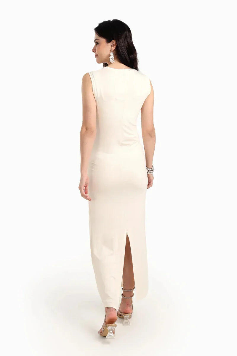 Sleeveless Dress with Back Slit - Carina 8
