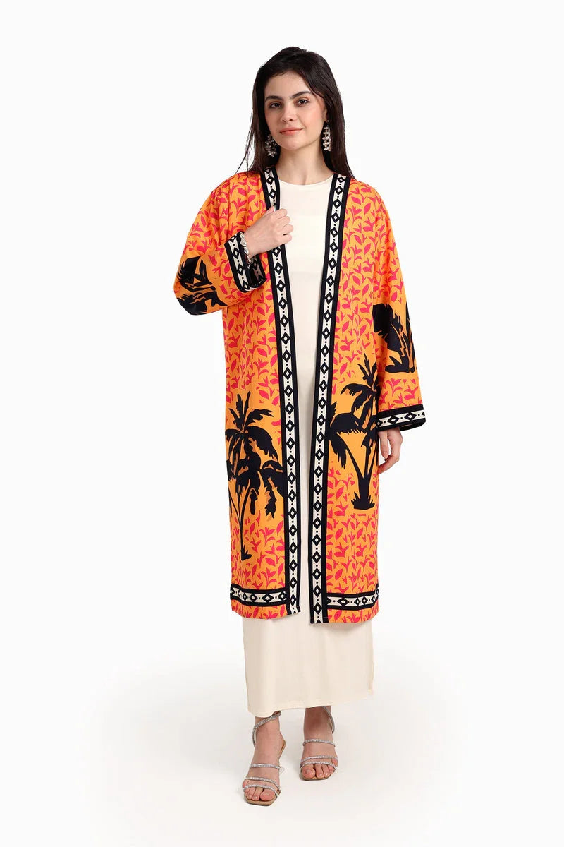 Carina - Colorful Palm Printed Kimono 2