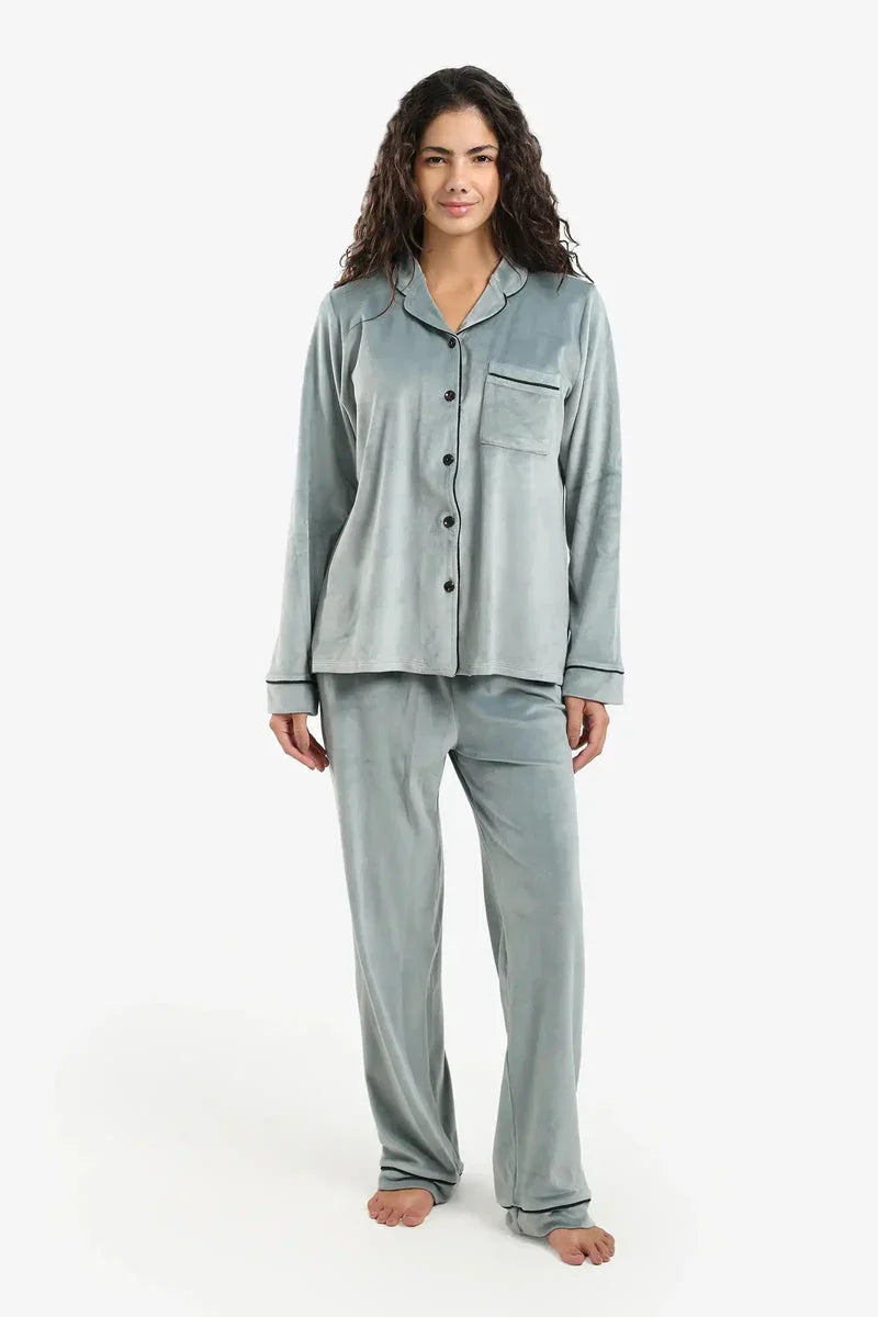 Carina - Piping Velvet Pyjama Set 1