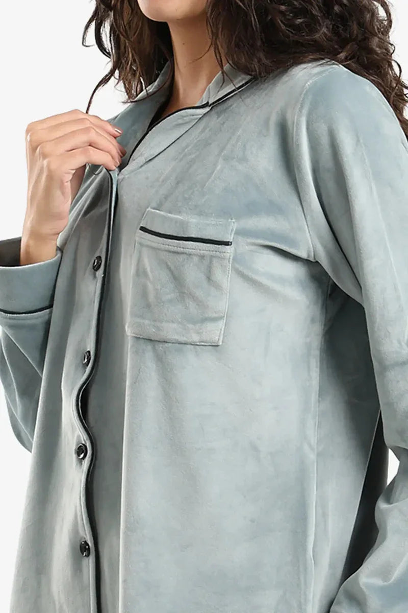 Carina - Piping Velvet Pyjama Set 7