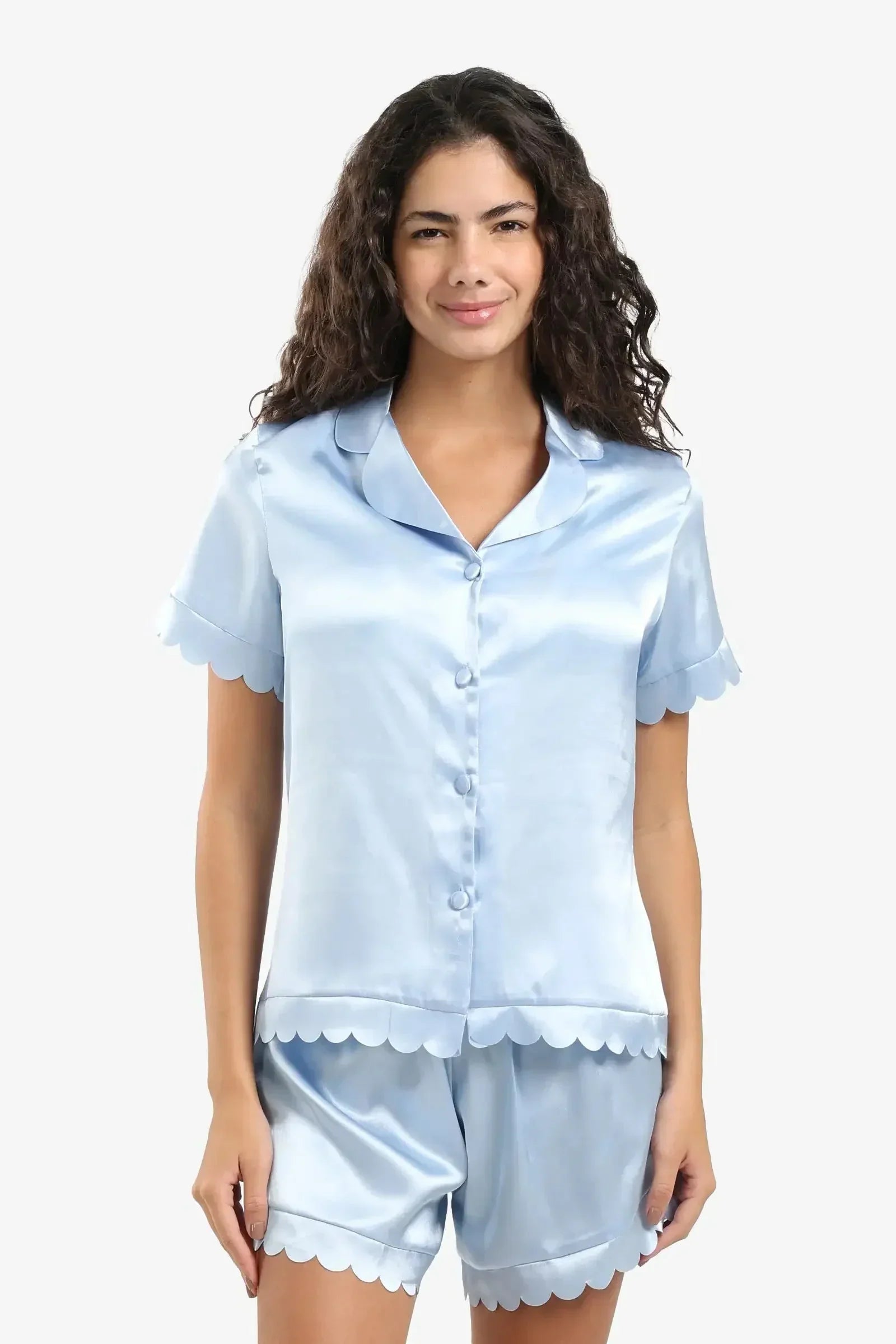 Carina - Blue Solid Pyjama Set 3
