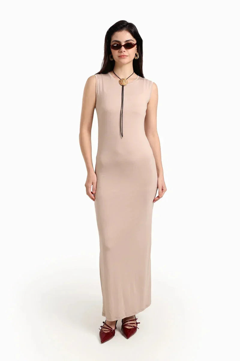 Sleeveless Dress with Back Slit - Carina 3