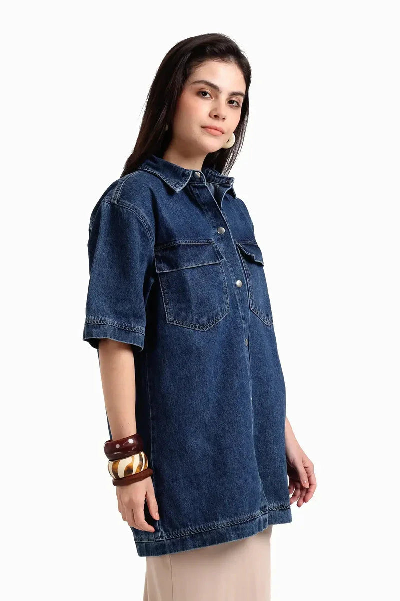 Carina - Denim Shirt With Pockets 2