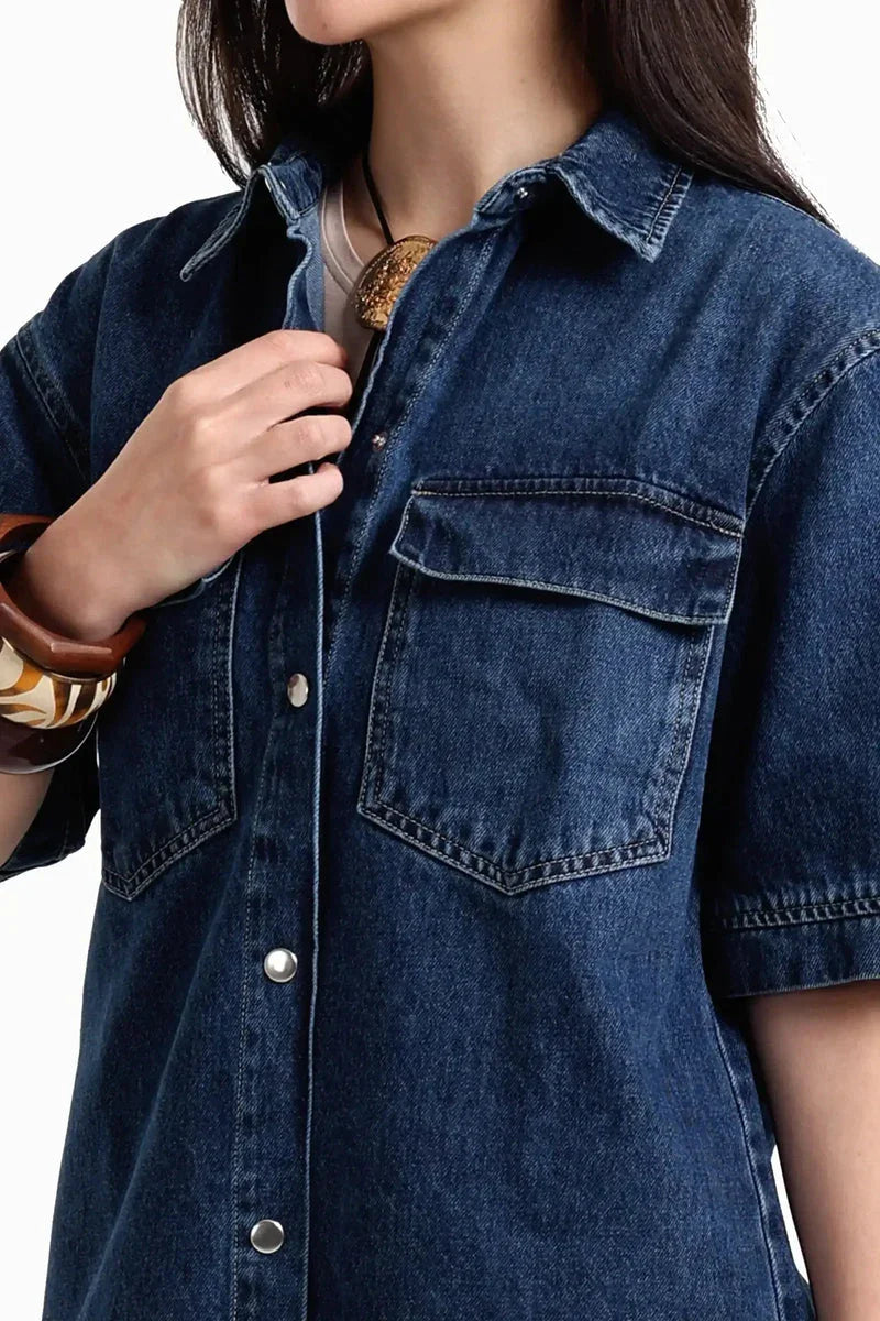 Carina - Denim Shirt With Pockets 4